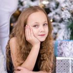 girl, tree, tween, holiday, christmas, gifts