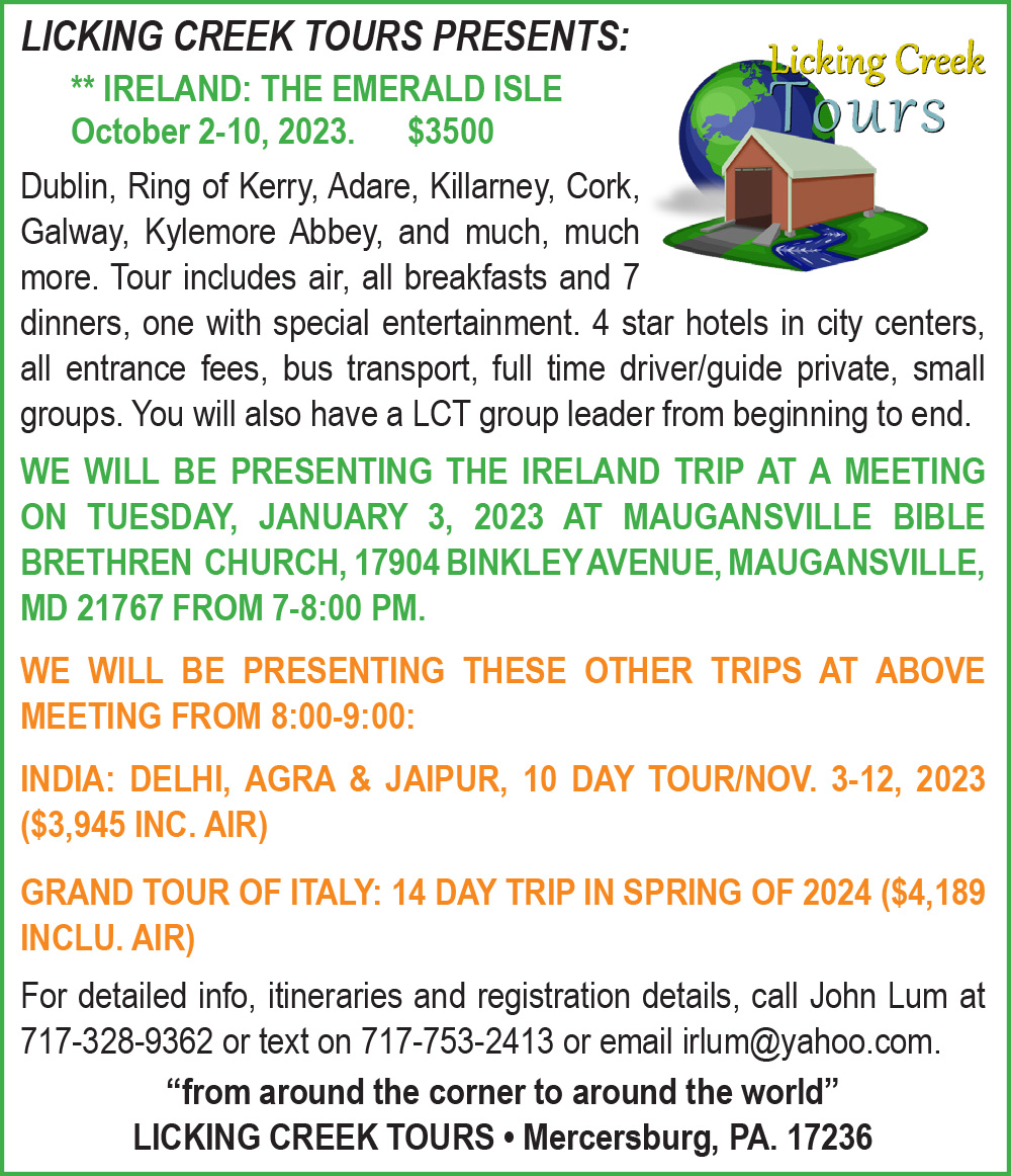 Licking Creek Tours Meeting